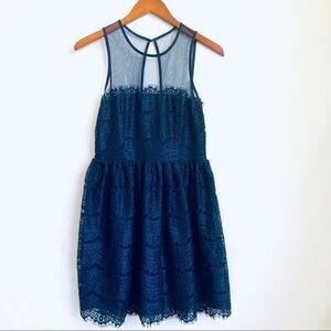 NWT En Creme Blue Lace Dress. Size Medium